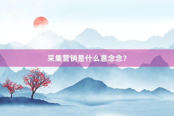 采集营销是什么意念念？